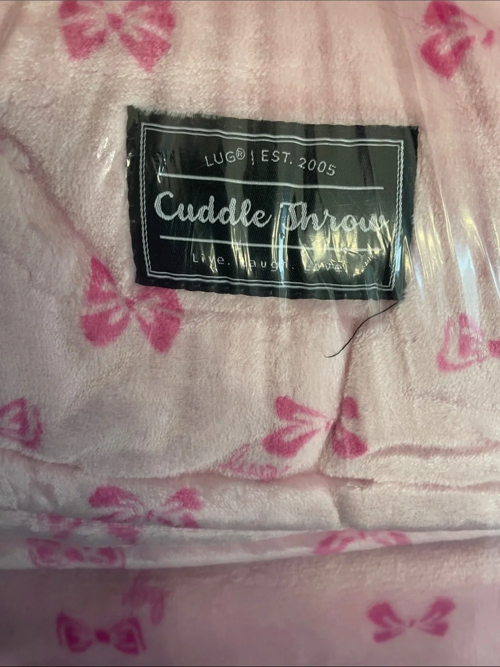 Lug Cuddle Throw Blanket - pink bows